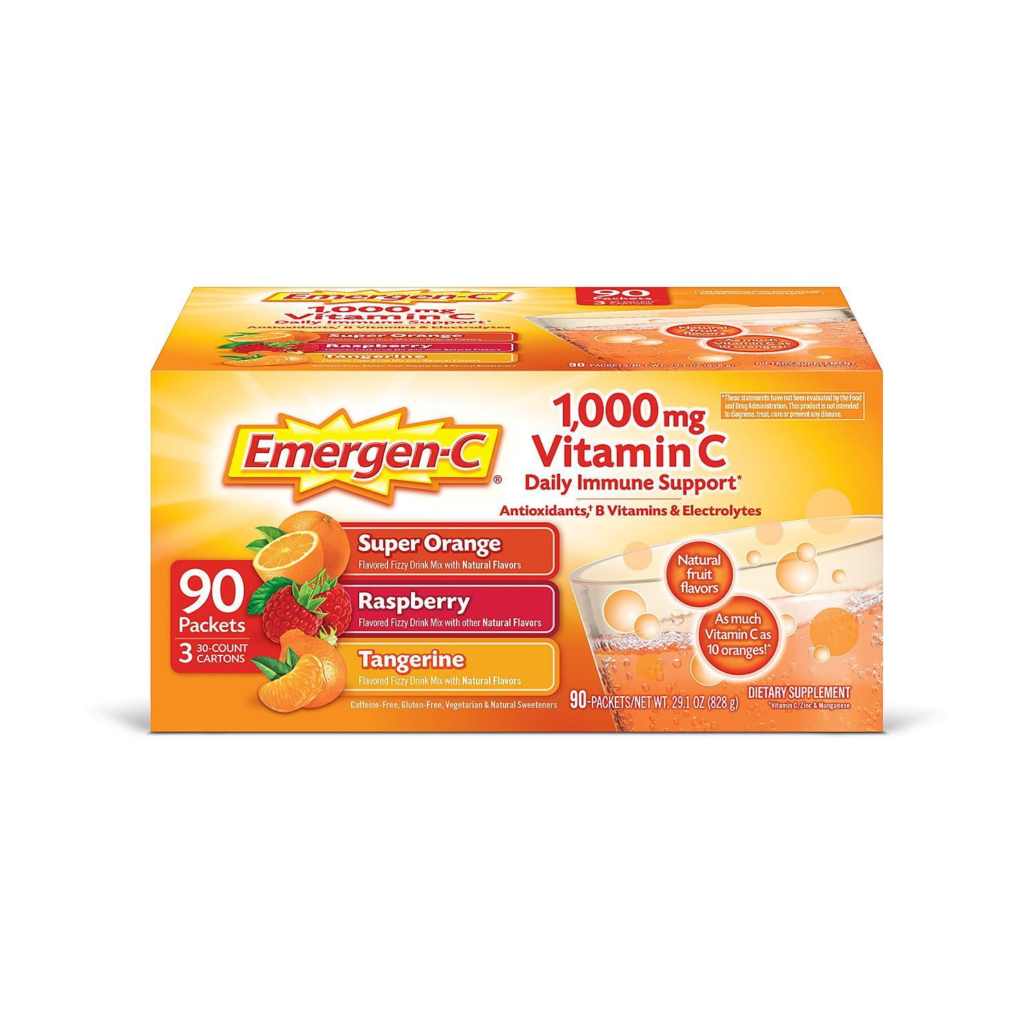 EmergenC Variety Pack Dietary Supplement Drink Mix with 1000mg Vitamin