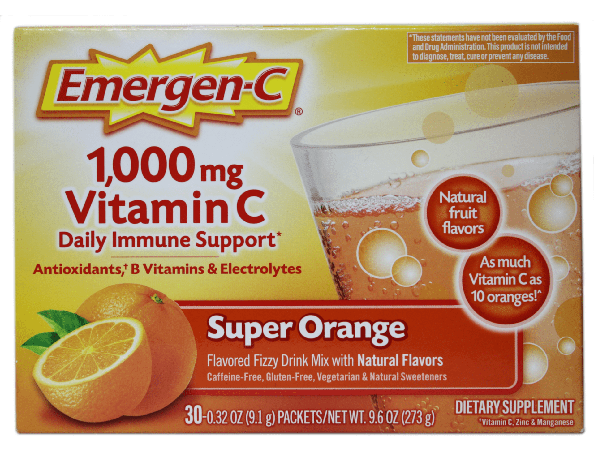 EmergenC Super Orange Flavor Drink Mix, 1,000 mg Vitamin C, Immune