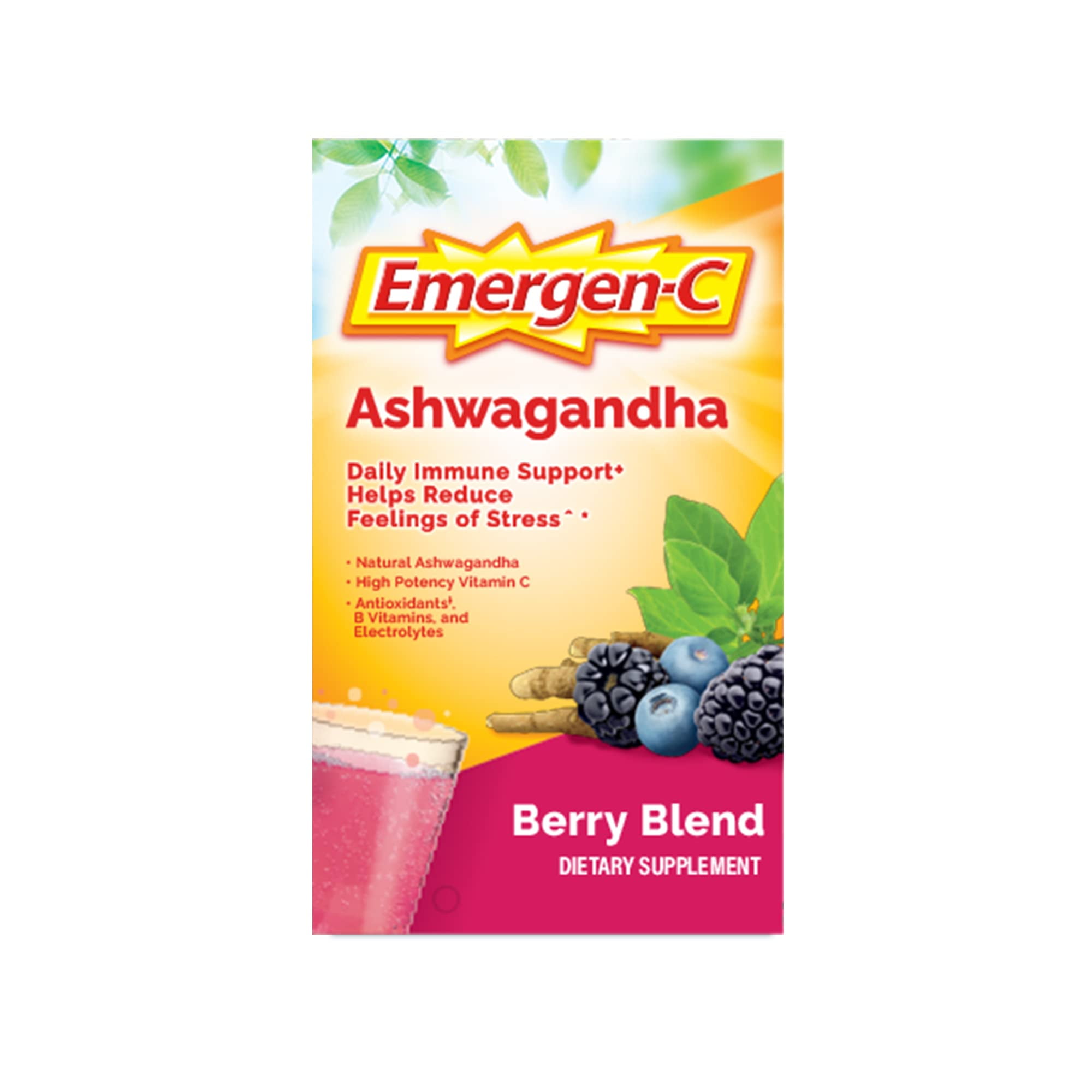 EmergenC Vitamin C Ashwagandha Drink Mix, Dietary Supplement for