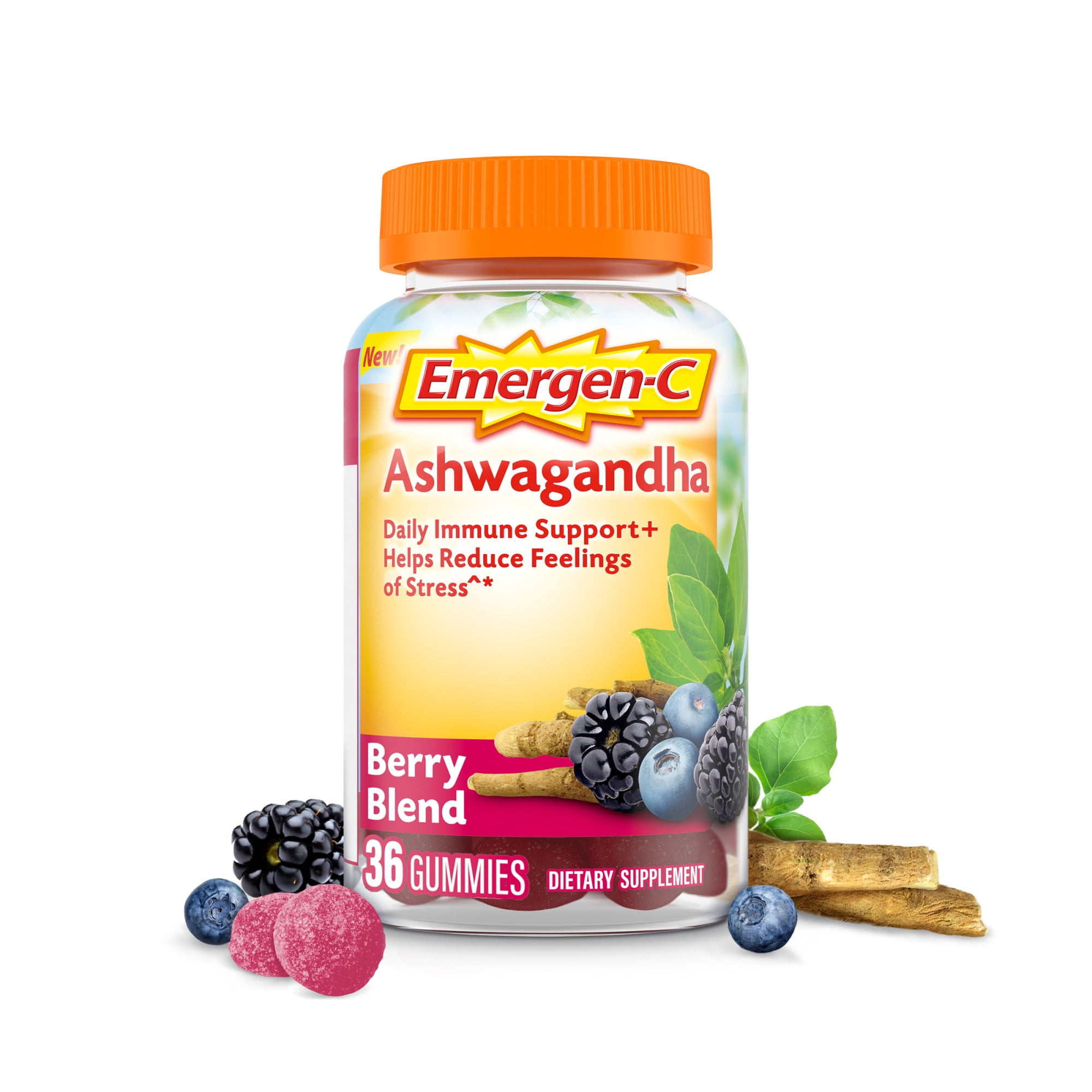 EmergenC Ashwagandha & Vitamin C Gummies, Immune Support & Stress
