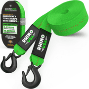 Rhnio USA Heavy-Duty Tow Strap, 2in x 20ft, 10,321lbs Capacity with Hooks