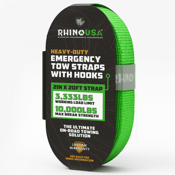 Emergency 2x20 Tow Strap with Hooks