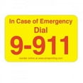 thumbnail image 1 of Emergency 9-911 Phone Stickers, 70 Laminated Stickers on Yellow Gloss with Red Ink. Permanent and Self-adhesive labels. Label Size: 2"(w) x 1 1/4"(h), 1 of 1