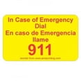 thumbnail image 1 of Emergency 911 Phone Stickers, Laminated Stickers on Yellow Gloss with Red Ink. Preprinted popular label in both English & Spanish. Permanent and Self-adhesive labels. Label Size: 2"(w) x 1 1/4"(h), 1 of 3