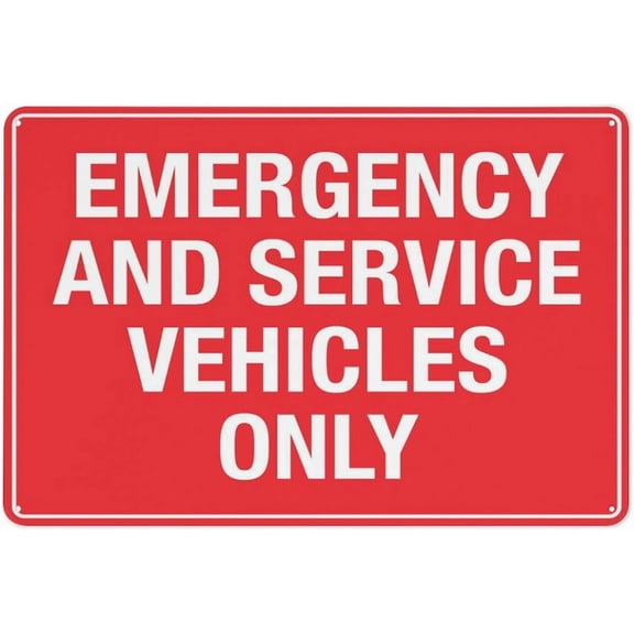 Emergency And Service Vehicles Only Outdoor Safe Sign - 8"x12", UV Protected, Weatherproof - Hospital, Fire Station, Emergency Zone, Street Alert