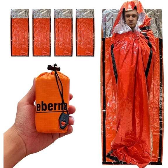 Emergency Bivy Sack Bivy Bag - Emergency Sleeping Bags Pack Mylar Survival Sleeping Bag Emergency Bivvy Sack Waterproof Lightweight Foil Military Patriot Compact Gear Blanket Thermal Escape Camping