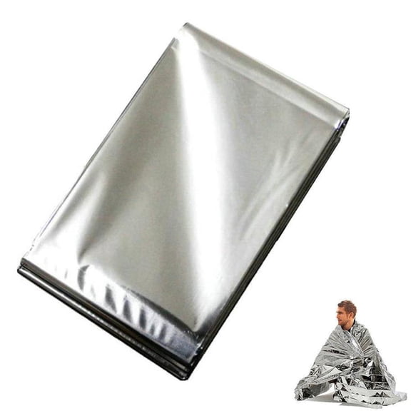 Emergency Blanket, Thermal Blanket for Camping, Space Blankets Survival, Foil Blankets for Warmth, Heat Reflective Blan kets for Outdoors, Hiking, Marathons