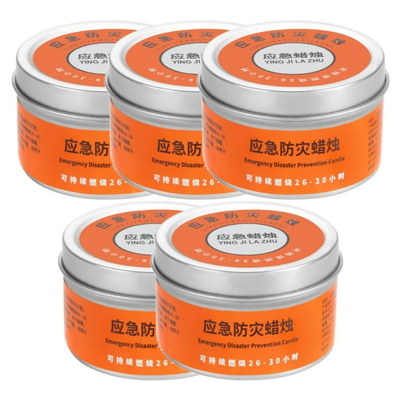 Emergency Candles | 5-Pack 24H Emergency Lighting Candles for Storm Preparedness - Water-Resistant Windproof Long Burn Time, Camping Blackout Supply, Home Safety Essential for Household