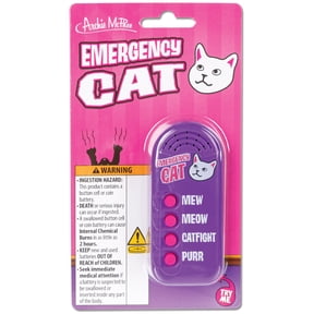 Archie McPhee: Emergency Cat - Electronic Sound Maker, 3.5" Handheld Device, 4 Sound Effects: Mew-Meow-Purr-Catfight, Feline Fun Gag Gift, Novelty Toy