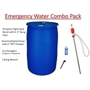 55 Gallon Emergency Water Storage Barrel Combo Pack of Four Items