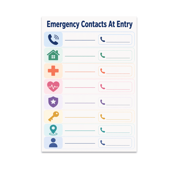Emergency Contacts At Entry - Home Decor Enthusiast - 13x19 Poster Print