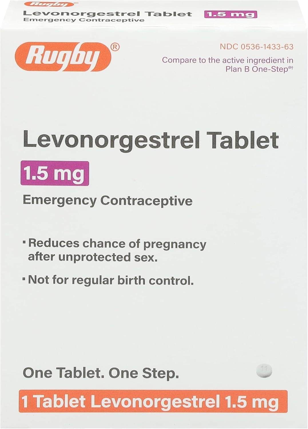 Emergency Contraceptive Pill | Compare to Plan B One-Step | 1.5MG ONE TABLET | 1PK