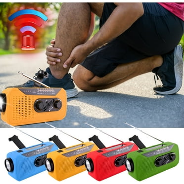 Emergency Crank Radio With 2000mAh Emergency Power Bank, AM/FM/WB NOAA Powered Radio With Alarm, Bright Flashlight, Emergency Power Bank For Cellphone,Vsgery,Blue
