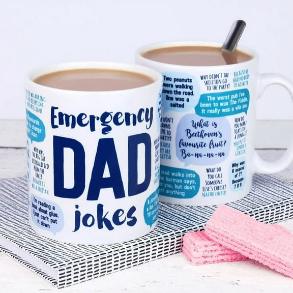 Emergency Dad Jokes Mug, Birthday Christmas, Gift for Dad Daddy, Gift for Father's Day