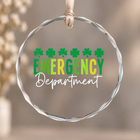 Emergency Department Day Emergency Room Er Nurse Theme Ornament, Desk Decor, Circle Glass Ornament