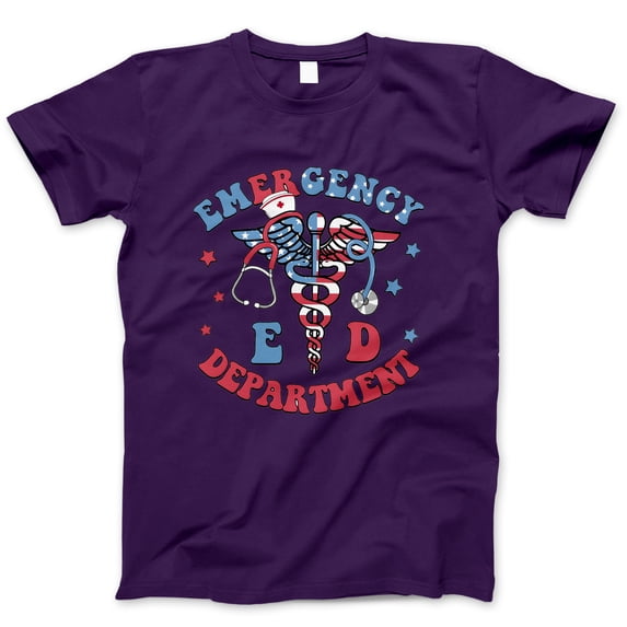 Emergency Department ED T-Shirt – Patriotic Medical Tee for Nurses, Doctors, EMTs – Funny Red White & Blue USA Healthcare Worker Shirt for 4th of July & Hospital Staff
