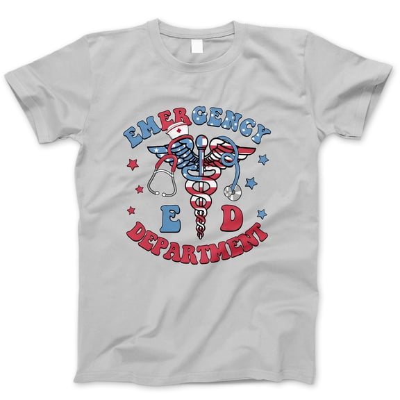 Emergency Department ED T-Shirt – Patriotic Medical Tee for Nurses, Doctors, EMTs – Funny Red White & Blue USA Healthcare Worker Shirt for 4th of July & Hospital Staff