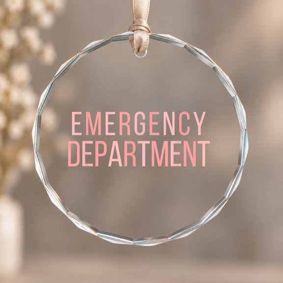 Emergency Department ER Tech Theme Ornament, Home Decoration, Circle Glass Ornament