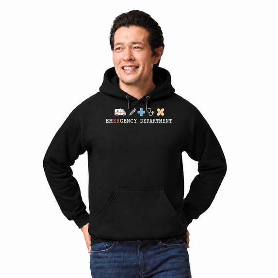 Emergency Department Medical Icons Graphic Pullover Hoodie, Unisex ...