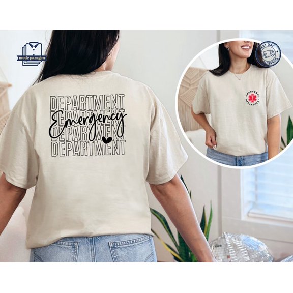 Emergency Department Shirt, Back And Front Design ER Nurse Gift, ER Nurse Hoodie,Emergency Room Nurse Hoodie,Retro Groovy ER Nurse Mode Life