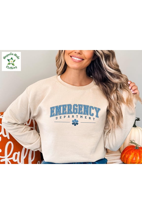 Emergency Department Sweatshirt, Retro ER ED Nurse, Emergency Room Hoodie Crewneck, Registered Nurse Gift, ED Nurse Gift TSHIRT All Size S-5XL