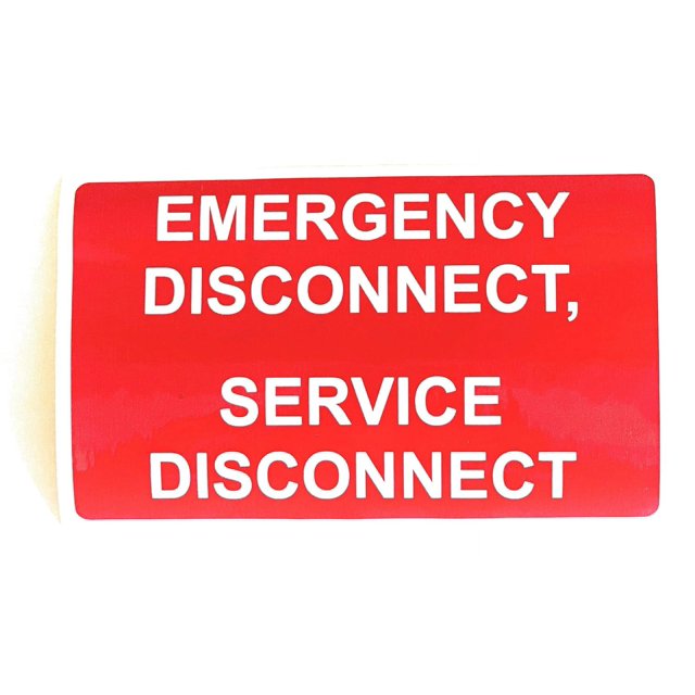 Emergency Disconnect, Service Disconnect Labels (Pack of 10)