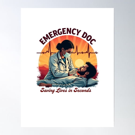 Emergency Doc - Saving Lives In Seconds Poster Wall Art, Modern Wall Decor, 8x12 UNFRAMED