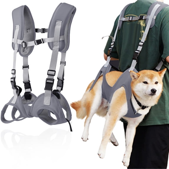 Emergency Dog Lift Harness Sling - Pet Mobility Aid for Elderly/Injured Dogs, Help Em Up Harness for Dogs,Adjustable Support Carrier for Arthritis, Stair Assistance & Rehabilitation Therapy(Grey, L)