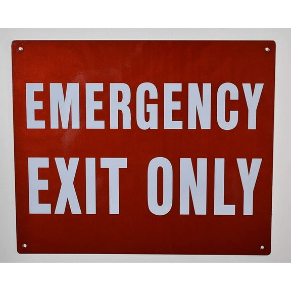 Emergency EXIT ONLY Sign (Reflective !!,Aluminium, RED Background, 10X12 inch)(ref-2022-4)