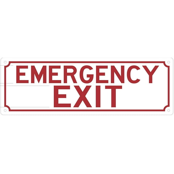 Emergency EXIT Sign (Reflective,Aluminium 4x12)