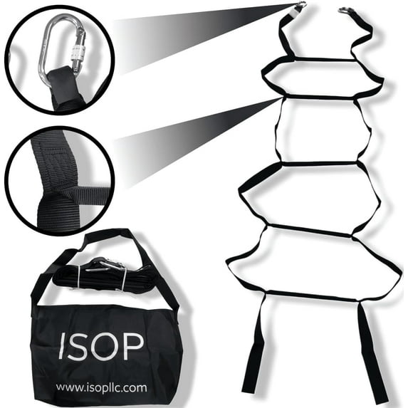 Emergency Escape Ladder 4 Story 32 ft | Reusable Fire Escape Ladder | Snap Hooks Included - Lightweight, Compact & Durable up to 470 lbs. | Fire Emergency Equipment | Climbing Up, Down Stairs