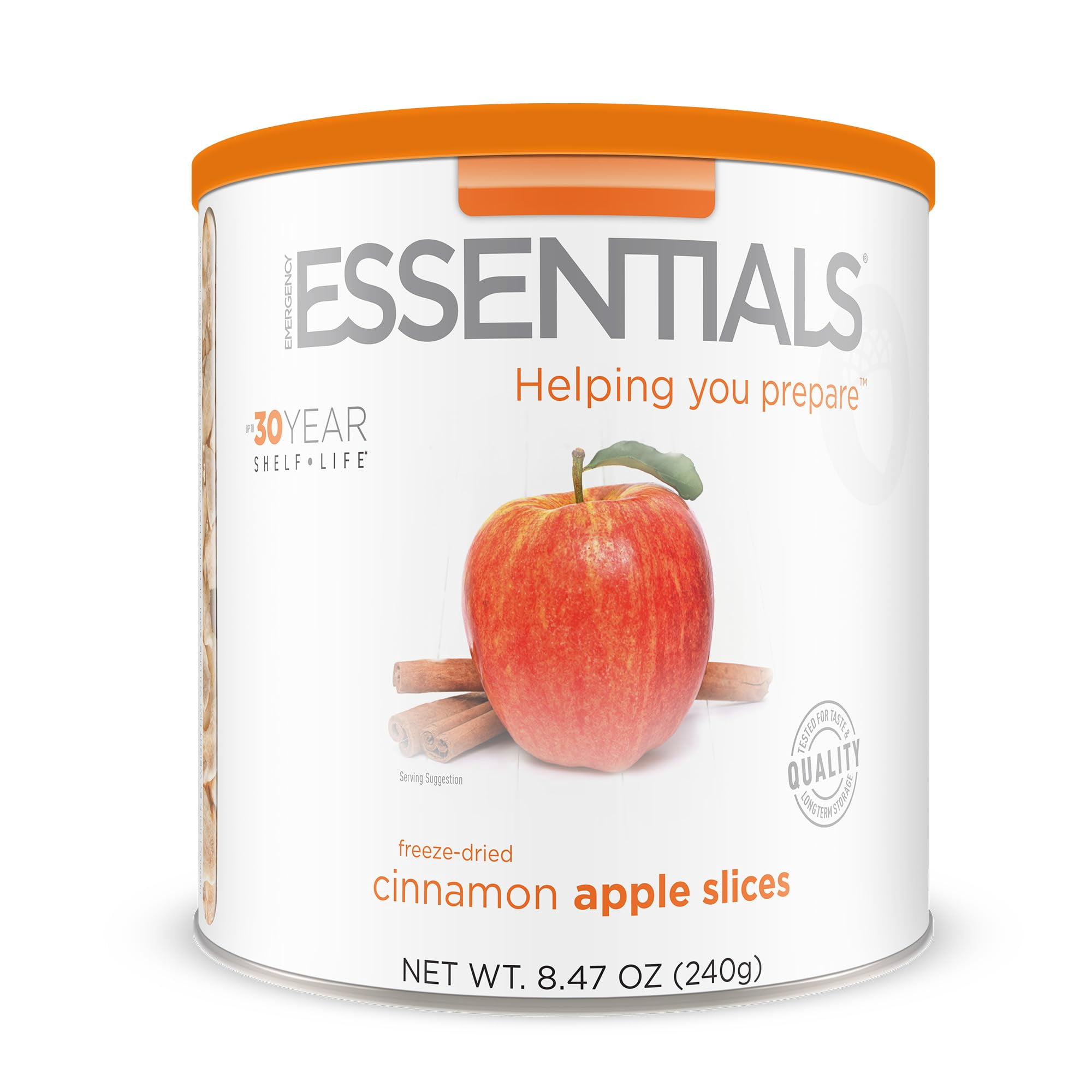 Emergency Essentials Freeze-Dried Cinnamon Apple Slices #10 Can, Fruit, Apples, Freeze-Dried Snacks, Nutritious Emergency Bulk Food, Long 25-Year Shelf Life