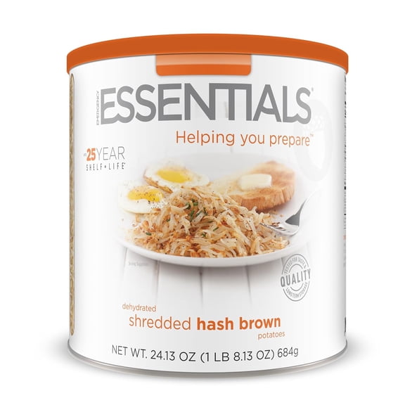 Emergency Essentials Freeze-Dried Hash Browns  #10 Can, Long Shelf Life Breakfast Potatoes, 36 Servings, Lightweight & Shelf-Stable