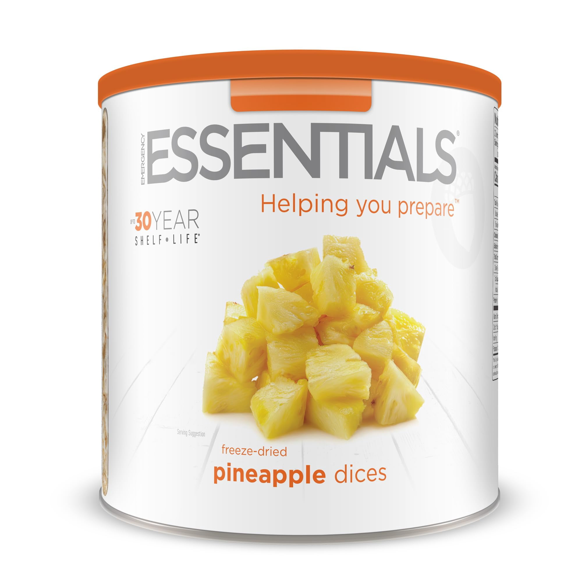 Emergency Essentials Freeze-Dried Pineapple Dices #10 Can | 22 Servings of Real Fruit | 30-Year Shelf Life | Long-Term Emergency Food, Snack, and Dessert Ingredient | Lightweight & Ready to Eat