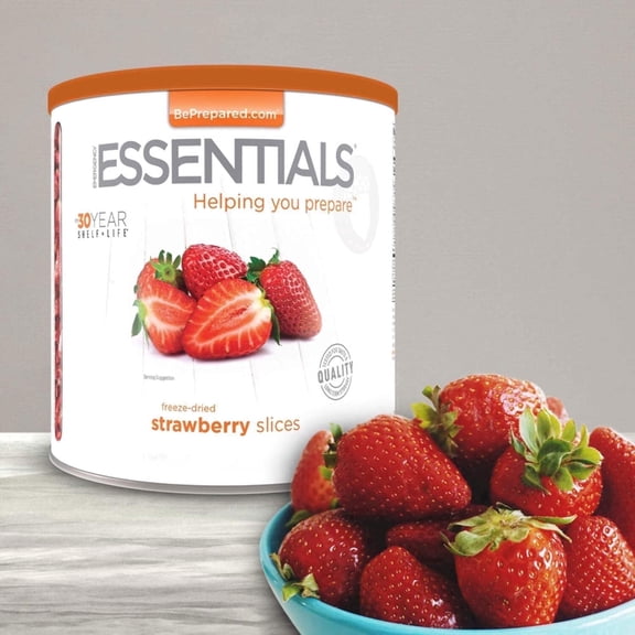Emergency Essentials, Freeze-Dried Strawberry Slices, Bulk Freeze-Dried Fruit, 30-Year Shelf Life, 6.4-oz. Large Can