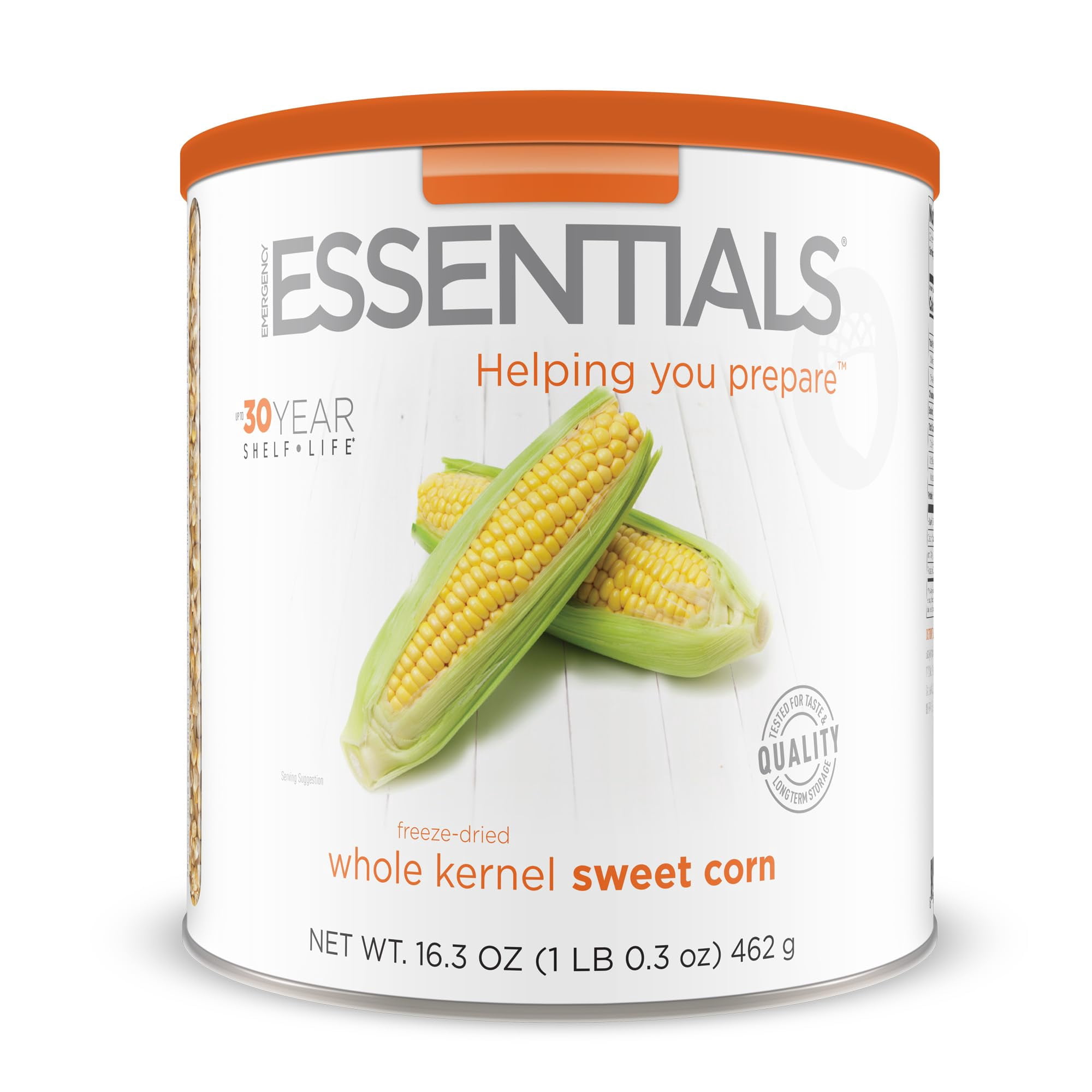 Emergency Essentials Freeze-Dried Super Sweet Corn – Large #10 Can, 30-Year Shelf Life, 22 Servings, Emergency Food Supply or Everyday Use