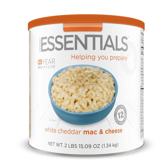 Emergency Essentials Freeze Dried White Cheddar Mac & Cheese, Large #10 Can, Bulk Food, Easy Dinner, 25-Year Shelf Life