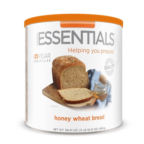 Emergency Essentials Honey Wheat Bread #10 Can, Emergency Just Add Water Mix, Emergency Preparedness, Nutritious Food, Bulk Storage, Long 25-Year Shelf Life