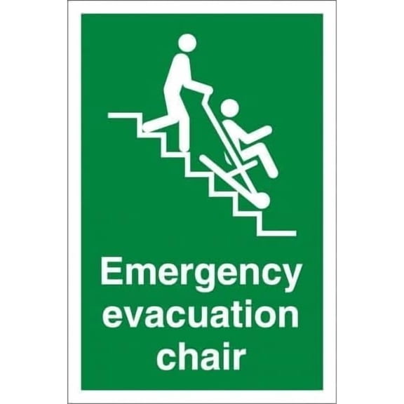 Emergency Evacuation Chair Signs Emergency Escape Metal Sign 8x12 Inch Notice Danger Warning Caution for Outdoor & Indoor