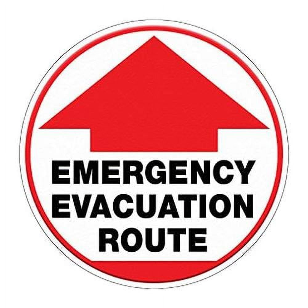 Emergency Evacuation Route Floor Decals Red AntiSlip Round Shape C