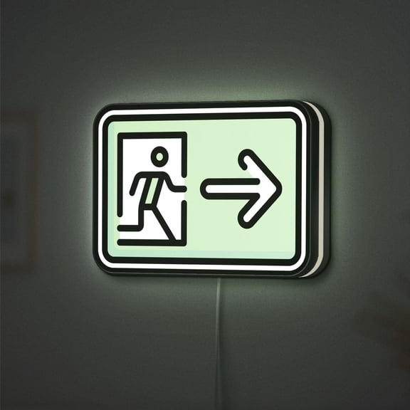 Emergency Exit 3D Novelty Light Box for Directional Signage, Wall Safety Lamp Decor for Public Areas, Halls and Venues (Height 8 inch, 20cm)