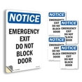 thumbnail image 1 of Emergency Exit Do Not Block Door OSHA Notice Vinyl Decal Label 18 Inch x 12 Inch - 5 Pack, 1 of 6