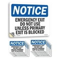 thumbnail image 1 of Emergency Exit Do Not Use Unless Primary OSHA Notice Vinyl Decal Label 5 Inch x 3.5 Inch - 10 Pack, 1 of 6