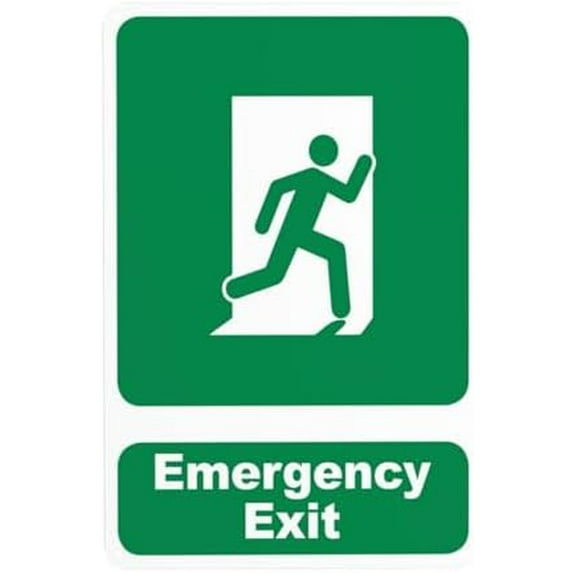 Emergency Exit Green Warning Sign, Exit Security Metal Signs for Busines Home Outdoor Indoor Road Yard Garage Street Wall Caution Decor 8 x 12 Inch