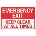 thumbnail image 1 of Emergency Exit Keep Clear At All Times Sign 8X12 Inch Rust Free Aluminum Easy To Read & Sturdy Keep Out Outdoor Metal Signs For Home Farm Yard, 1 of 4