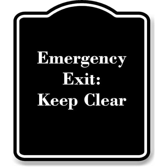 Emergency Exit Keep Clear BLACK BLACK Aluminum Composite Sign Aluminium Composite Sign 8.5''x10''