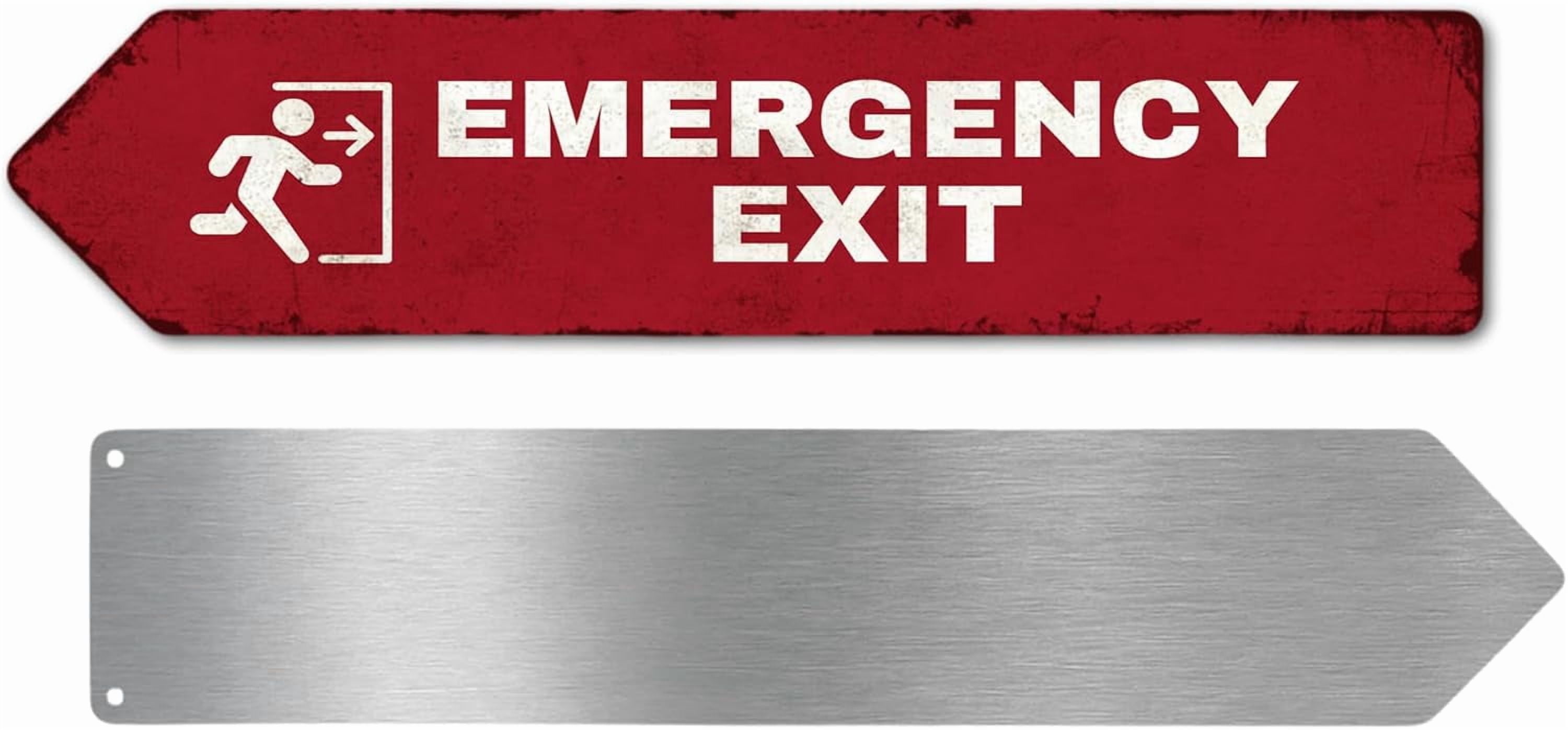 Arr Sign Emergency Exit Metal Sign by DC | Arrow Metal Directional Signage for ...