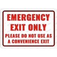 thumbnail image 1 of Emergency Exit Only No Convenience Use Sign - 12×8 Inches, Rust-Free Aluminum, Indoor/Outdoor Fence Yard Safety Decor, 1 of 6