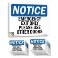 thumbnail image 1 of Emergency Exit Only Please Use Other Doors OSHA Notice Vinyl Decal Label 5 Inch x 3.5 Inch - 10 Pack, 1 of 6