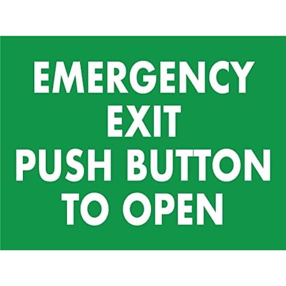 Emergency Exit Push Button To Open Sign Metal Tin Sign 8x12 Inches
